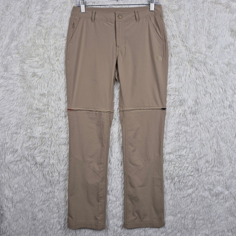 The North Face Womens Paramount Convertible Hiking Pants Tan Khaki Sz 2 Regular